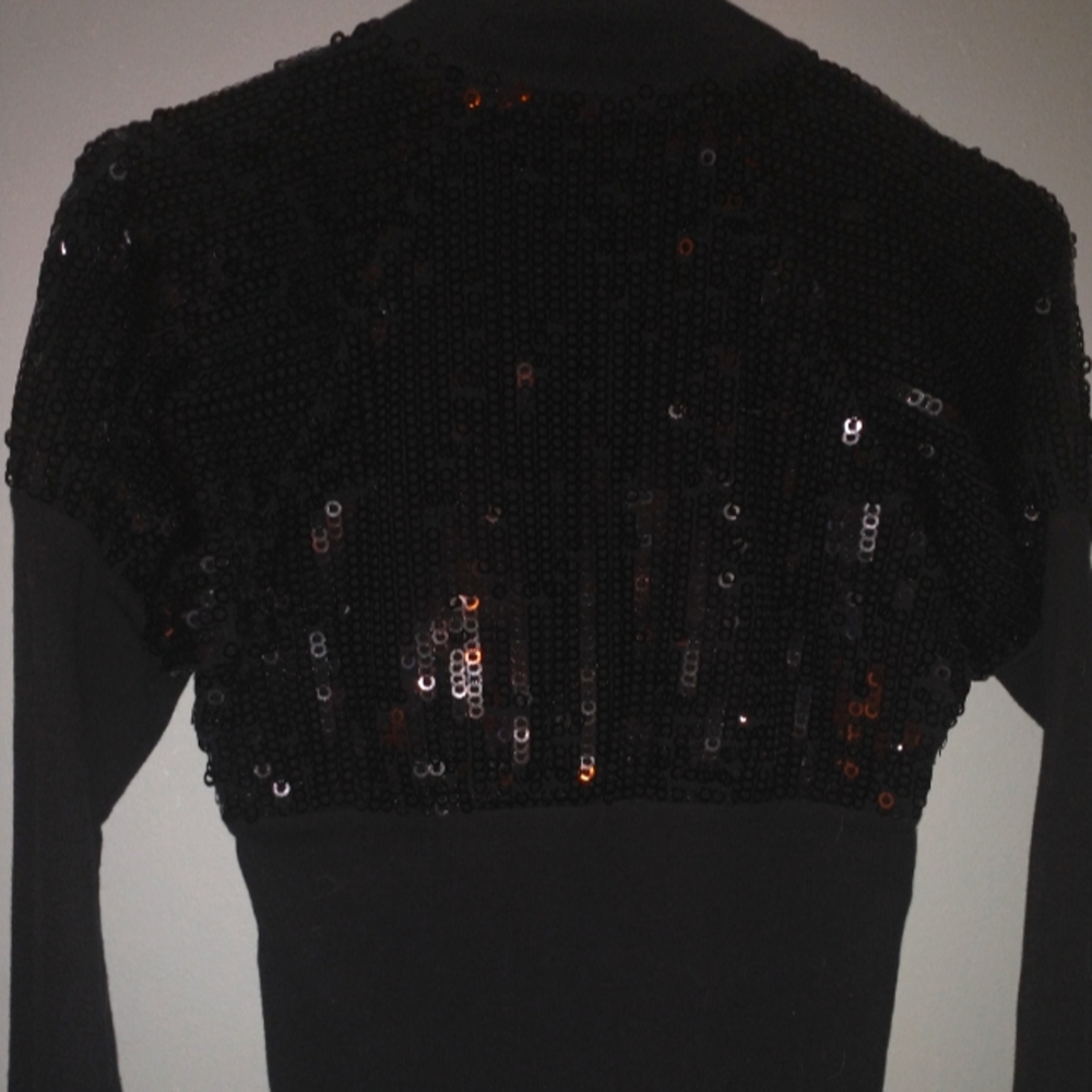 Bebe Jacket Half Sequence Zip Up Front - image 4